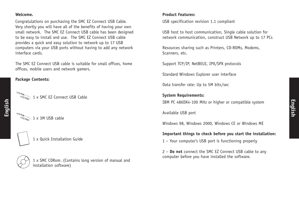 English | SMC Networks SMC2004 User Manual | Page 2 / 7