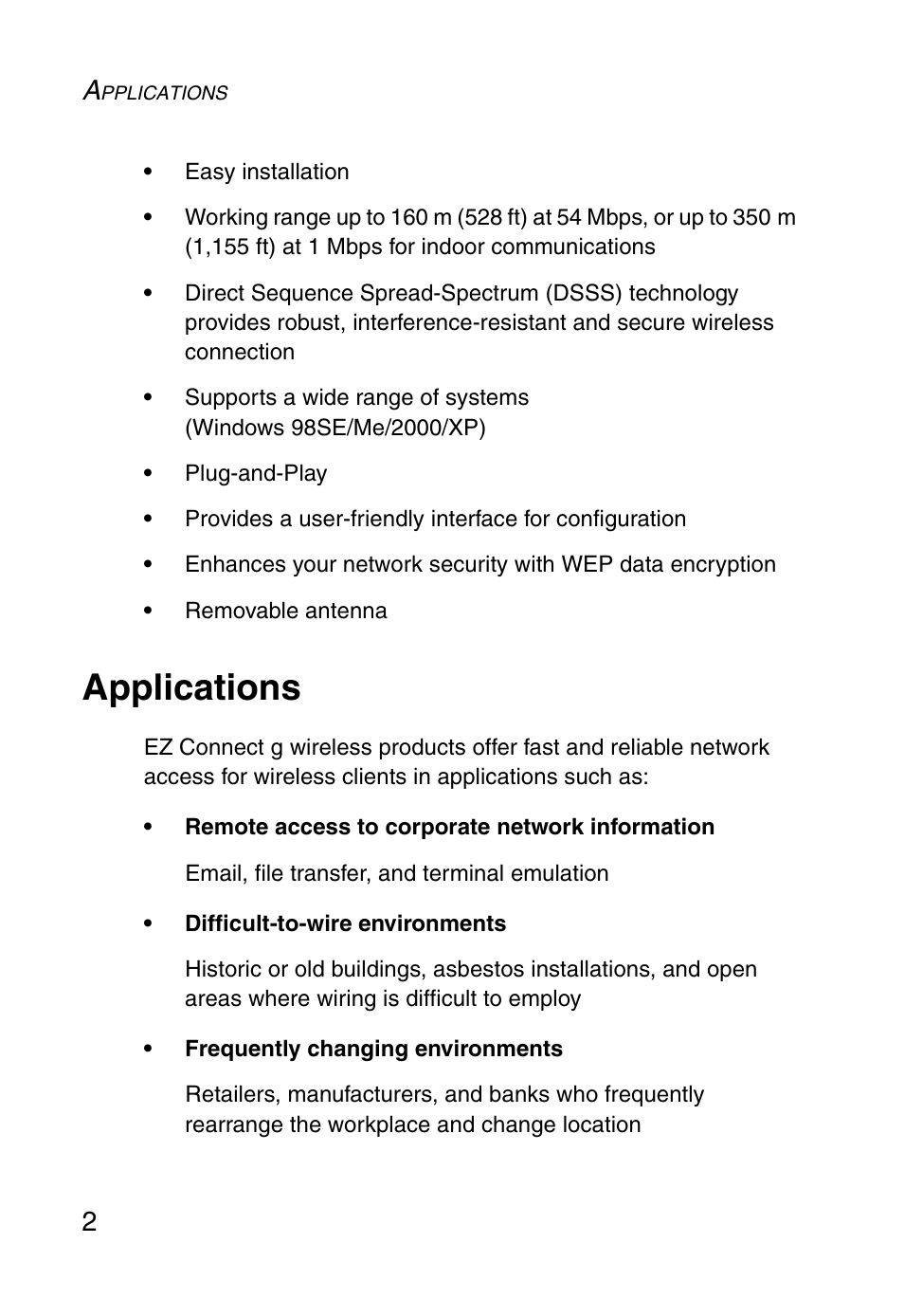 Applications | SMC Networks SMC EZ Connect g SMCWPCI-G User Manual | Page 12 / 50