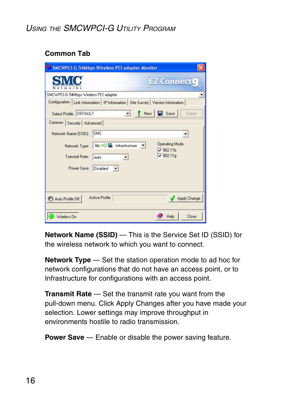 Smcwpci-g u | SMC Networks SMC EZ Connect g SMCWPCI-G User Manual | Page 26 / 50