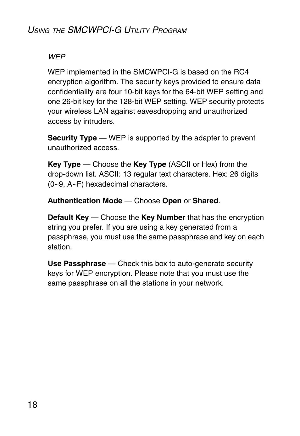 Smcwpci-g u | SMC Networks SMC EZ Connect g SMCWPCI-G User Manual | Page 28 / 50