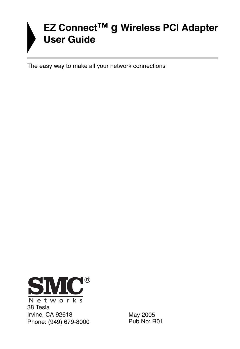 Ez connect, Wireless pci adapter user guide | SMC Networks SMC EZ Connect g SMCWPCI-G User Manual | Page 3 / 50