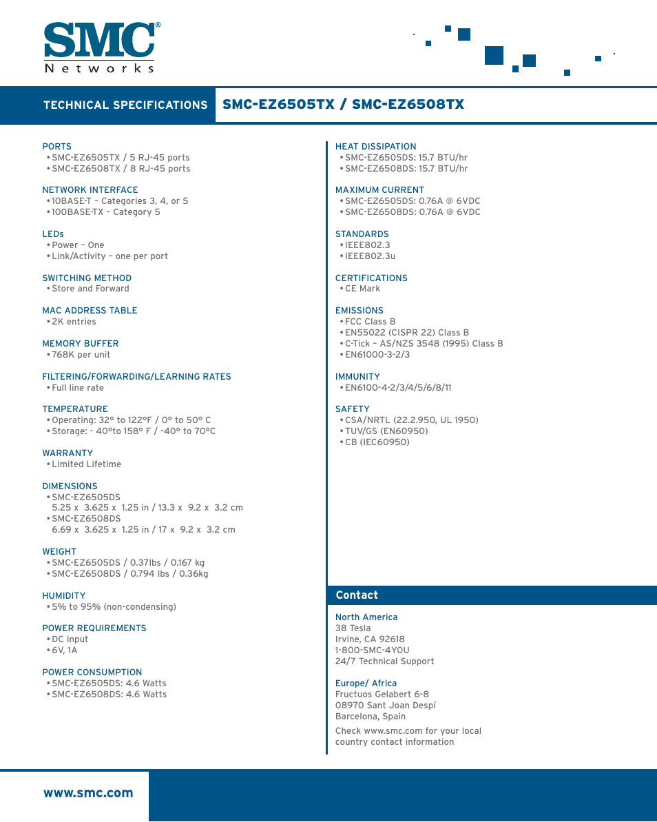 SMC Networks SMC-EZ6508TX User Manual | Page 2 / 2