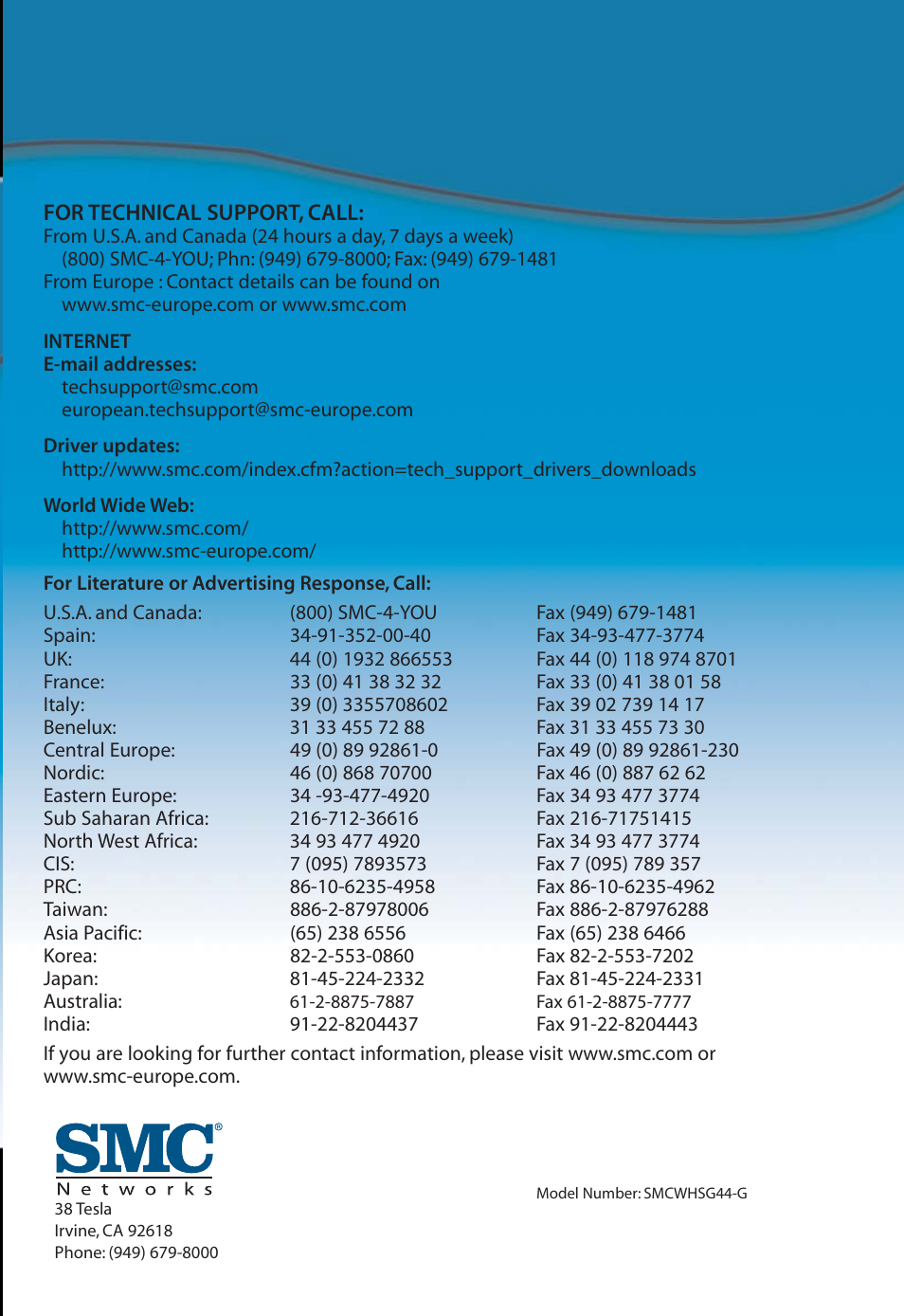 SMC Networks SMCWHSG44-G User Manual | Page 100 / 100