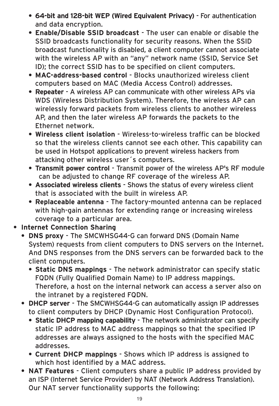 SMC Networks SMCWHSG44-G User Manual | Page 20 / 100