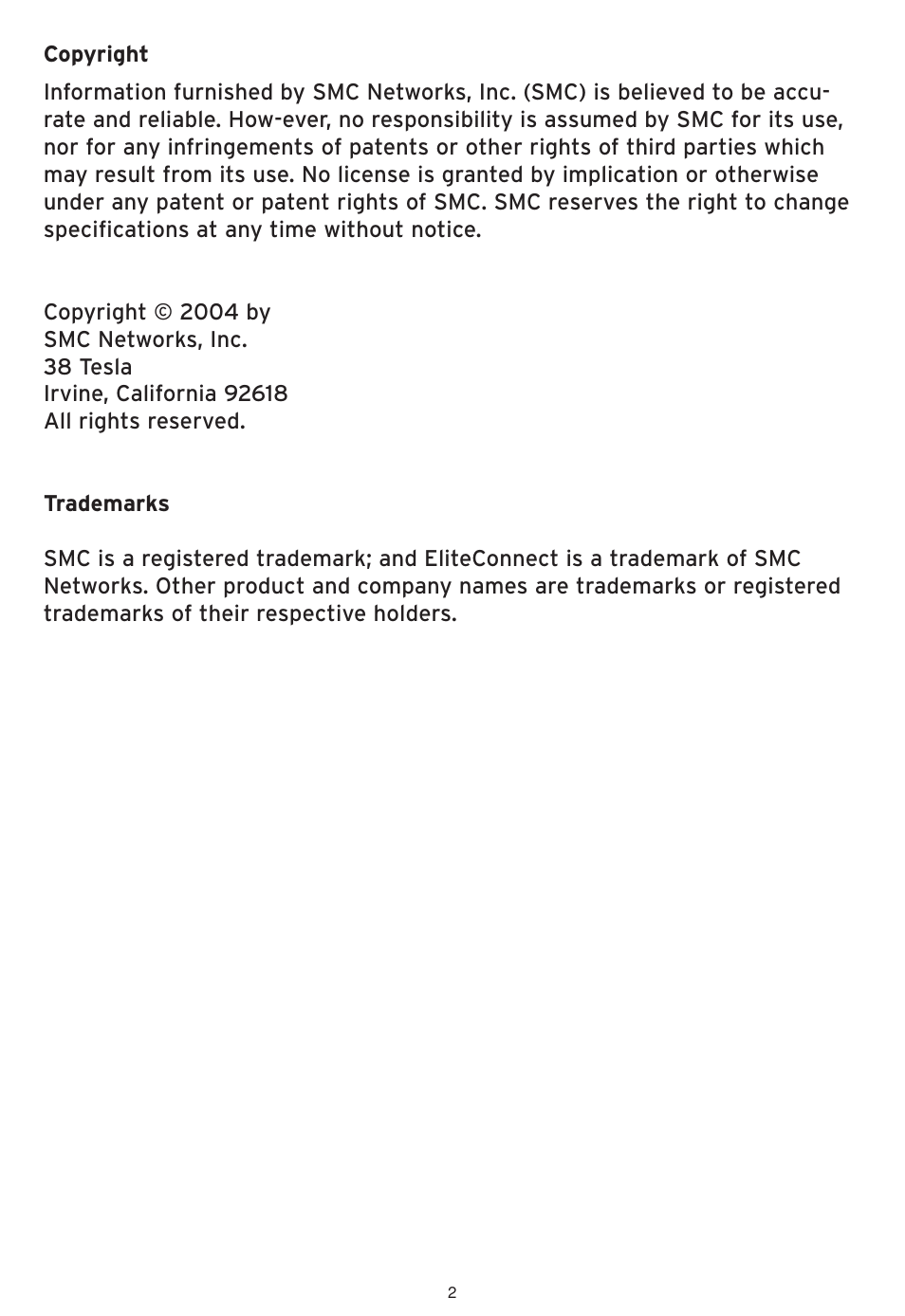 SMC Networks SMCWHSG44-G User Manual | Page 3 / 100