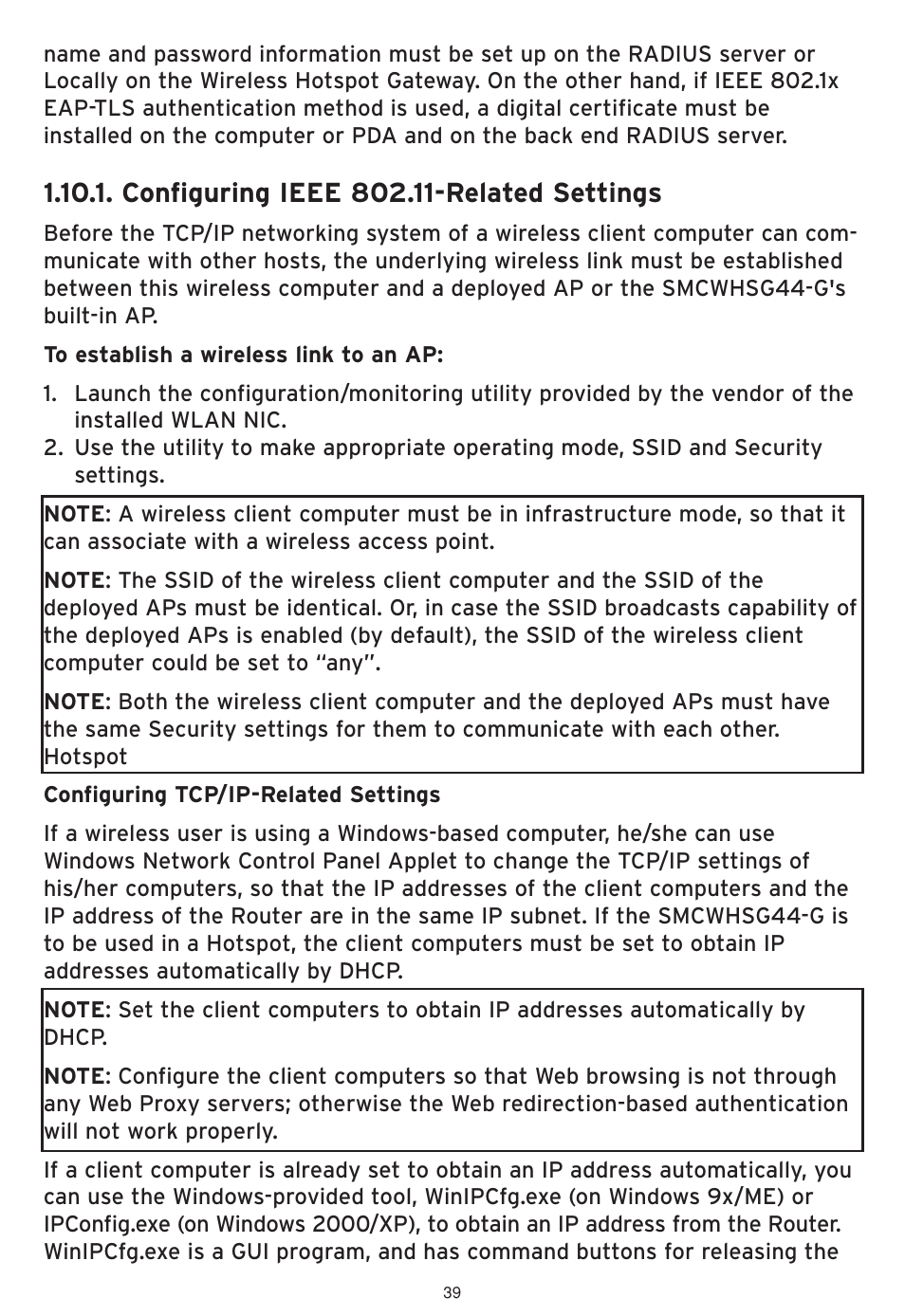 SMC Networks SMCWHSG44-G User Manual | Page 40 / 100