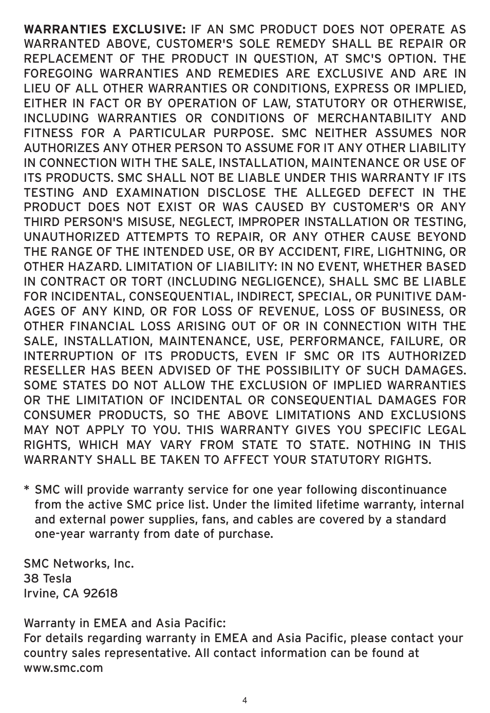 SMC Networks SMCWHSG44-G User Manual | Page 5 / 100