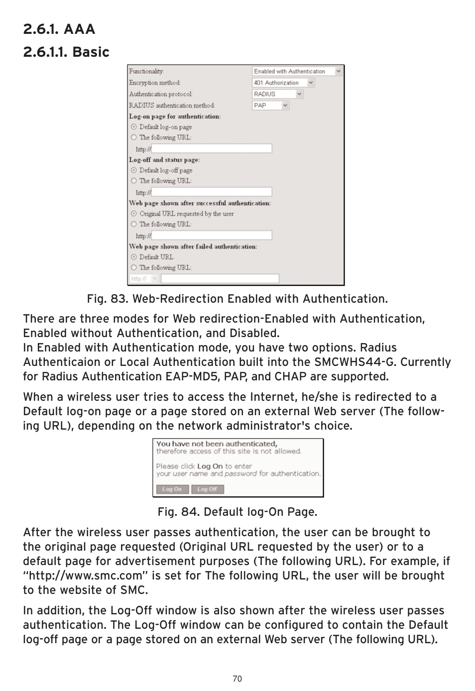 Aaa 2.6.1.1. basic | SMC Networks SMCWHSG44-G User Manual | Page 71 / 100