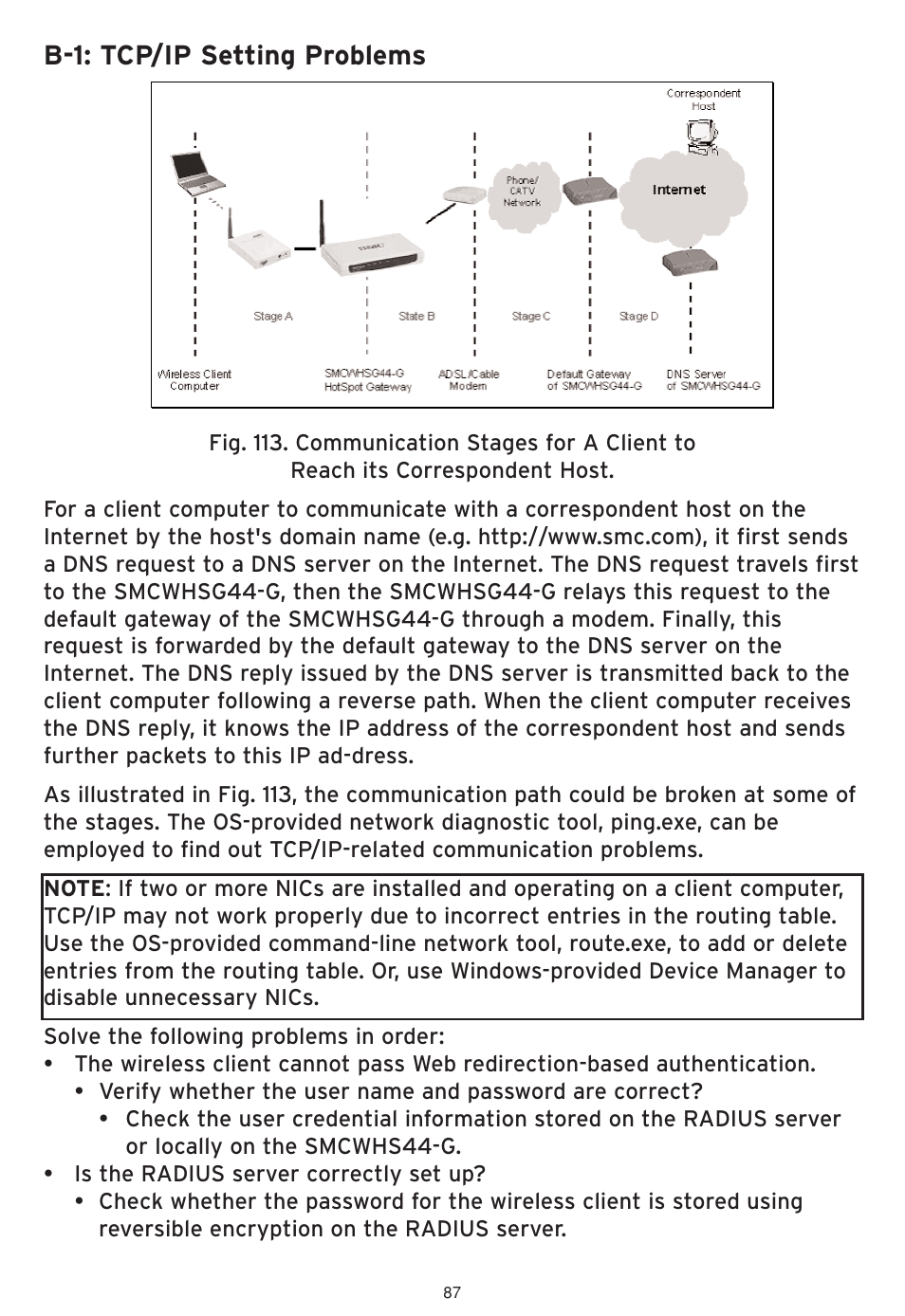 B-1: tcp/ip setting problems | SMC Networks SMCWHSG44-G User Manual | Page 88 / 100