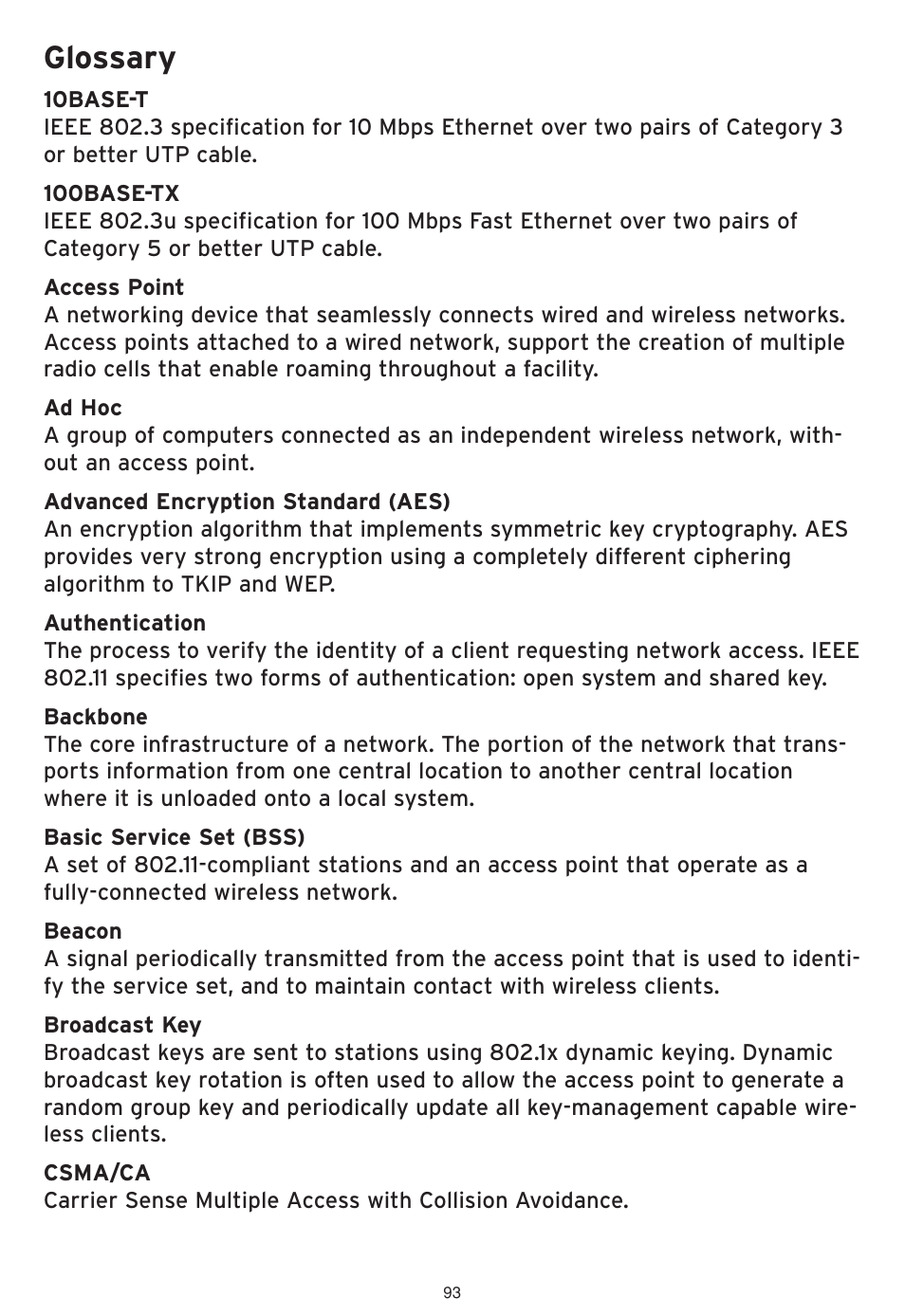 Glossary | SMC Networks SMCWHSG44-G User Manual | Page 94 / 100