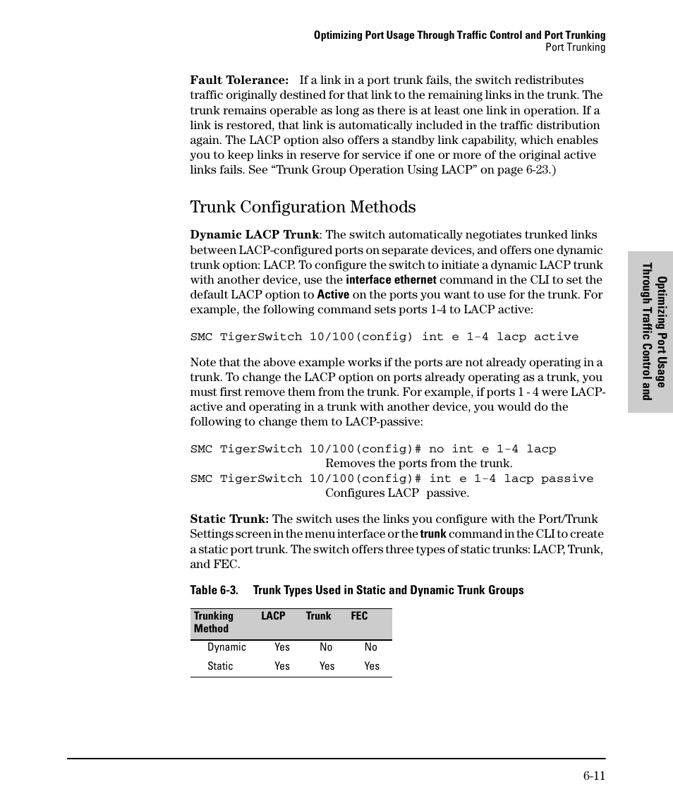 Trunk configuration methods, Trunk configuration methods -11 | SMC Networks SMC TigerStack II SMC6624M User Manual | Page 103 / 364
