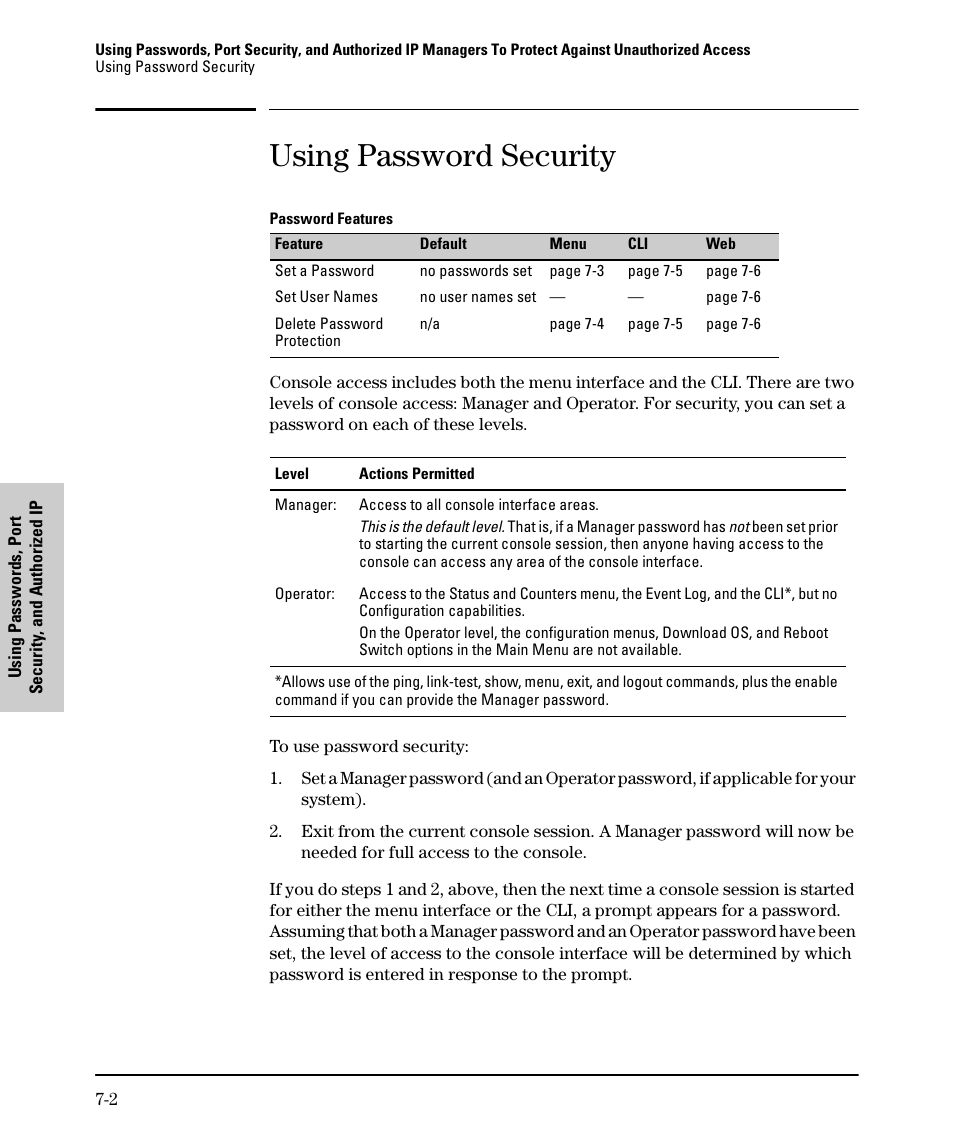 Using password security | SMC Networks SMC TigerStack II SMC6624M User Manual | Page 122 / 364