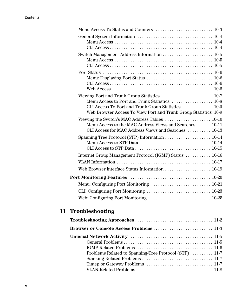 11 troubleshooting | SMC Networks SMC TigerStack II SMC6624M User Manual | Page 14 / 364