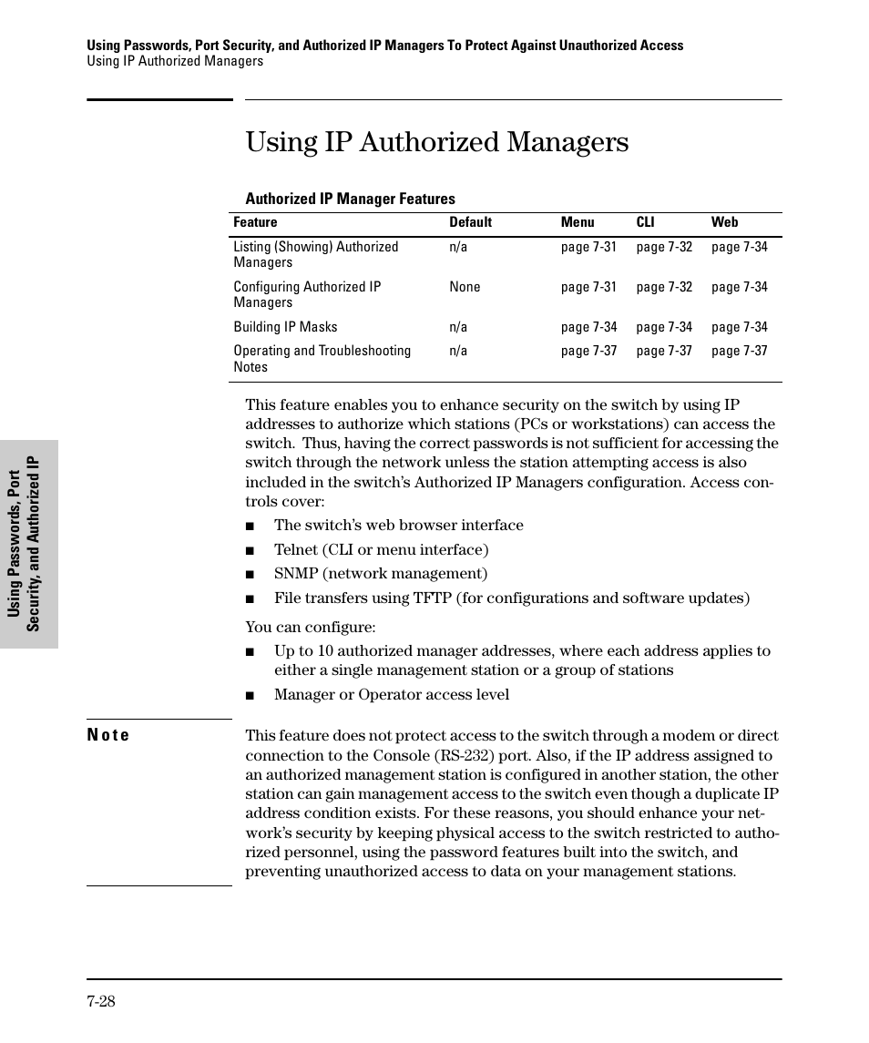 Using ip authorized managers | SMC Networks SMC TigerStack II SMC6624M User Manual | Page 148 / 364