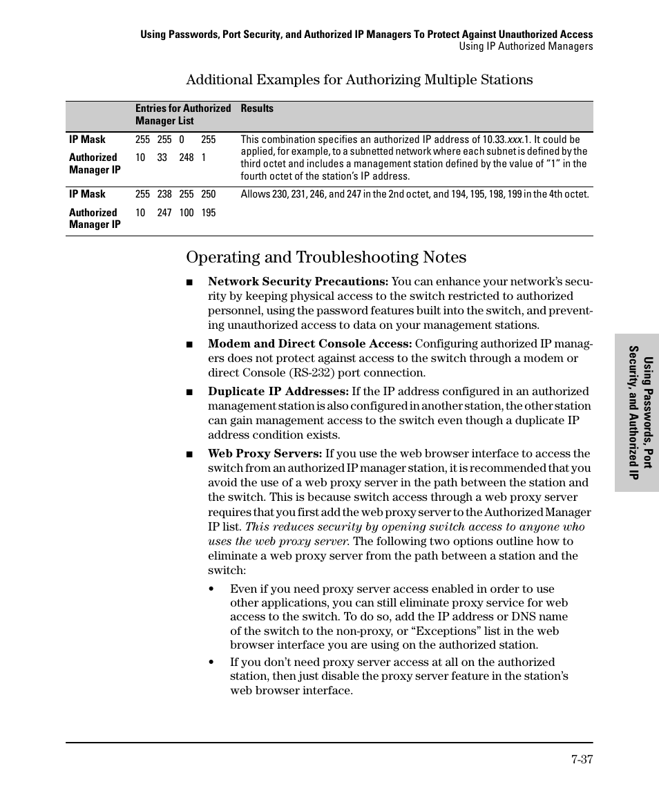 Operating and troubleshooting notes, Operating and troubleshooting notes -37 | SMC Networks SMC TigerStack II SMC6624M User Manual | Page 157 / 364