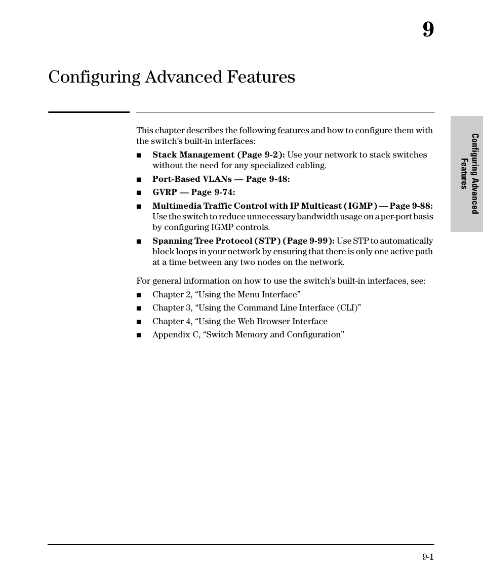 Configuring advanced features, 9 configuring advanced features | SMC Networks SMC TigerStack II SMC6624M User Manual | Page 171 / 364