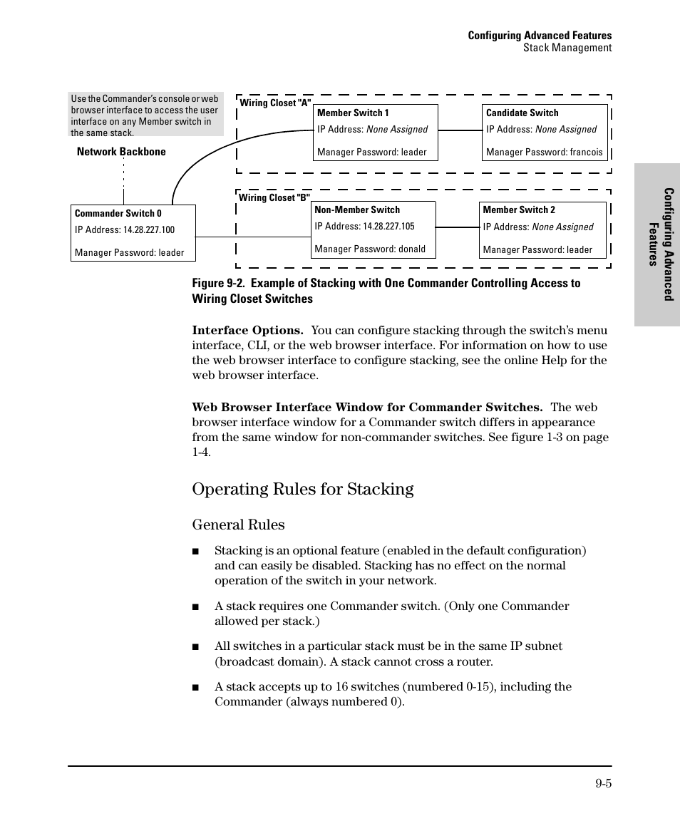 Operating rules for stacking, General rules, Operating rules for stacking -5 | General rules -5 | SMC Networks SMC TigerStack II SMC6624M User Manual | Page 175 / 364