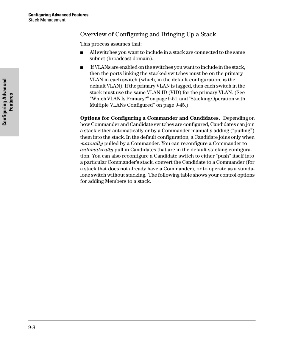 Overview of configuring and bringing up a stack, Overview of configuring and bringing up a stack -8 | SMC Networks SMC TigerStack II SMC6624M User Manual | Page 178 / 364