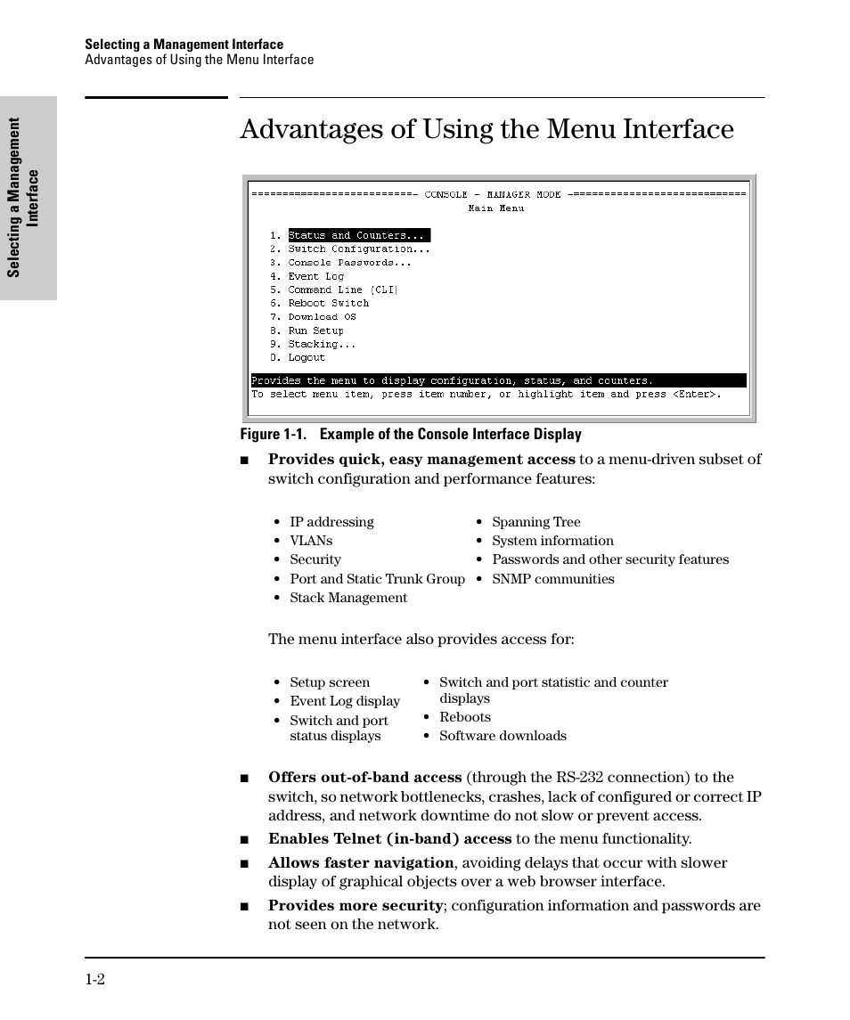 Advantages of using the menu interface | SMC Networks SMC TigerStack II SMC6624M User Manual | Page 18 / 364