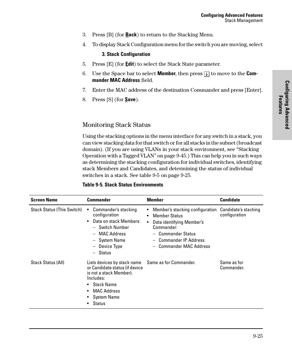 Monitoring stack status, Monitoring stack status -25 | SMC Networks SMC TigerStack II SMC6624M User Manual | Page 195 / 364