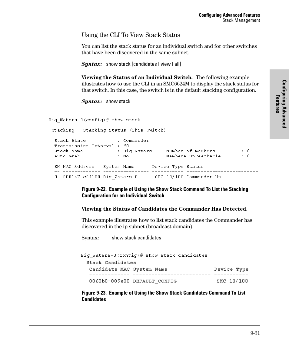Using the cli to view stack status, Using the cli to view stack status -31 | SMC Networks SMC TigerStack II SMC6624M User Manual | Page 201 / 364