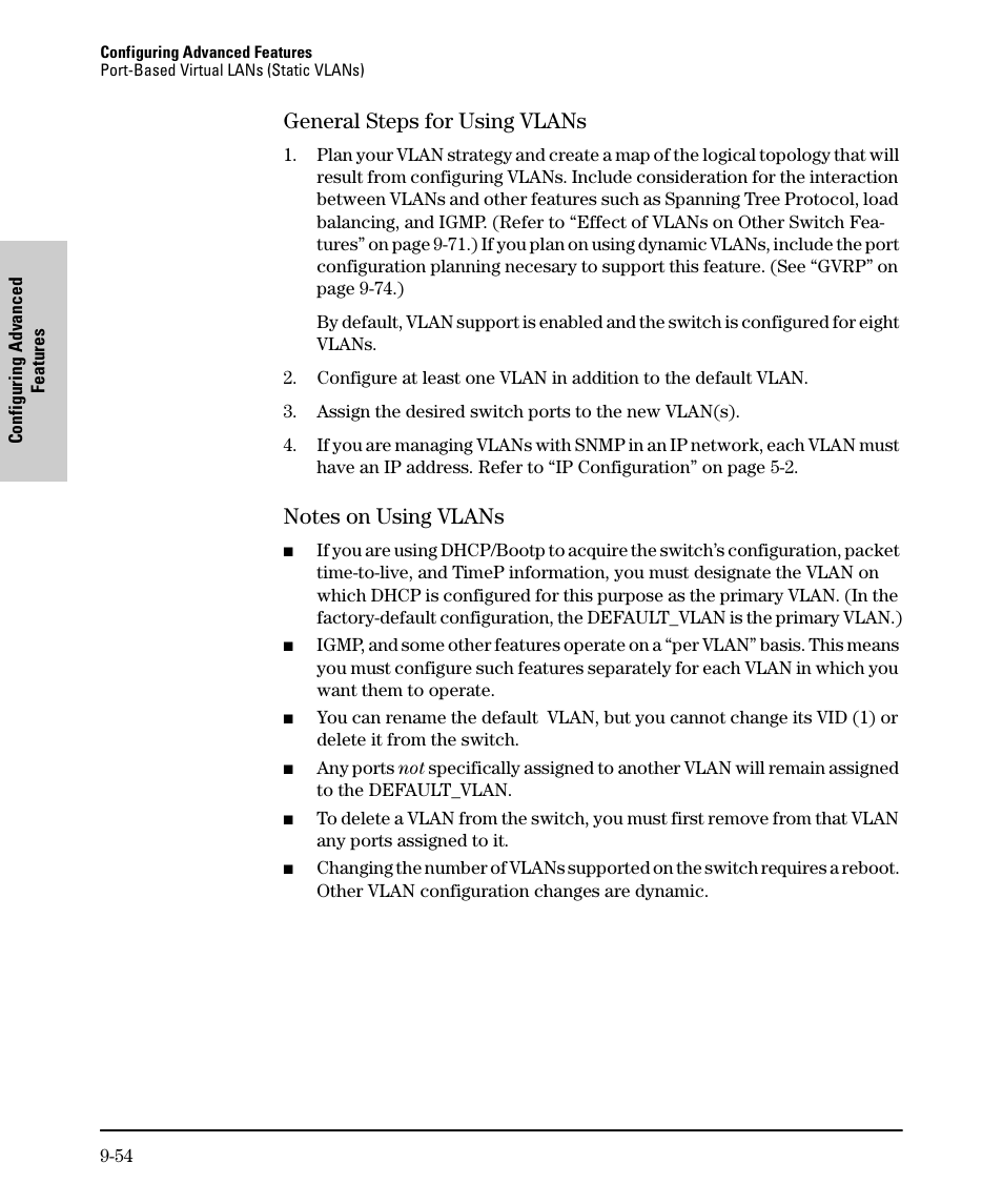 General steps for using vlans, Notes on using vlans | SMC Networks SMC TigerStack II SMC6624M User Manual | Page 224 / 364