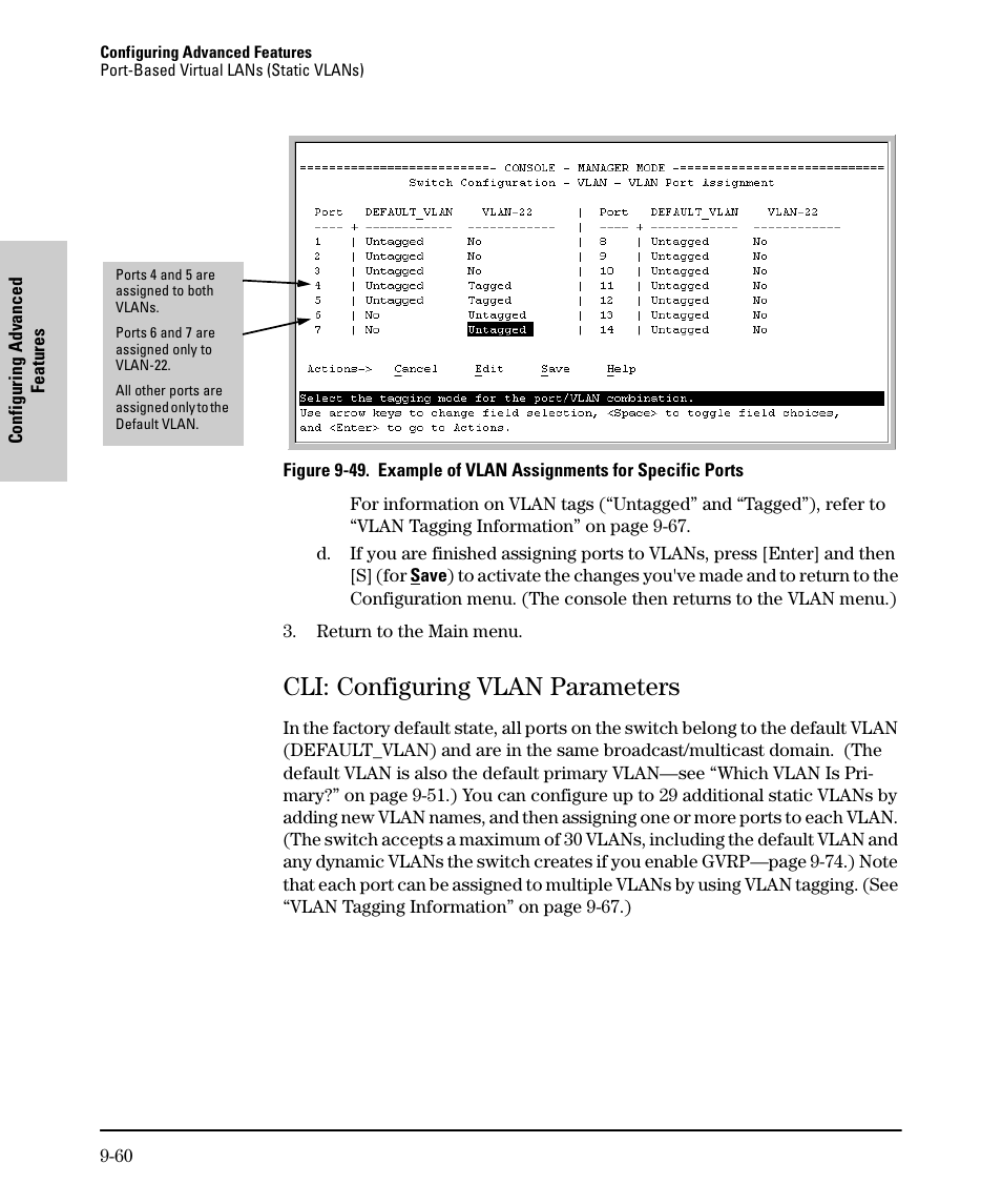 Cli: configuring vlan parameters, Cli: configuring vlan parameters -60, Ru 9-60 | SMC Networks SMC TigerStack II SMC6624M User Manual | Page 230 / 364