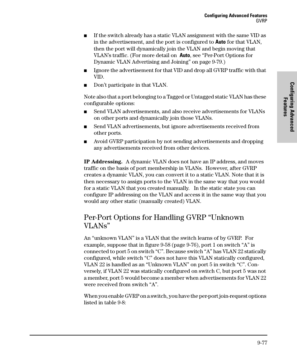 Per-port options for handling gvrp “unknown vlans | SMC Networks SMC TigerStack II SMC6624M User Manual | Page 247 / 364
