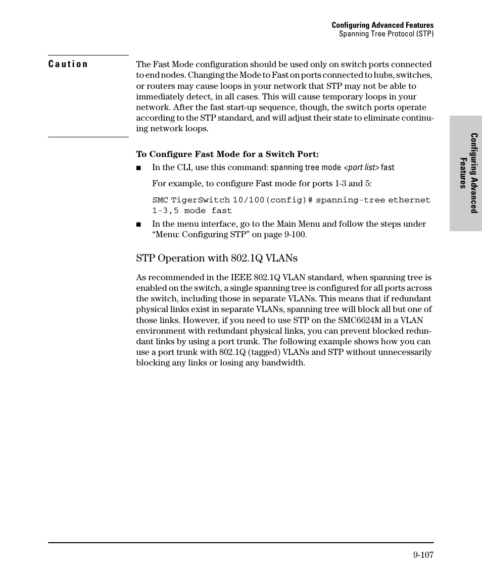 Stp operation with 802.1q vlans, Stp operation with 802.1q vlans -107 | SMC Networks SMC TigerStack II SMC6624M User Manual | Page 277 / 364