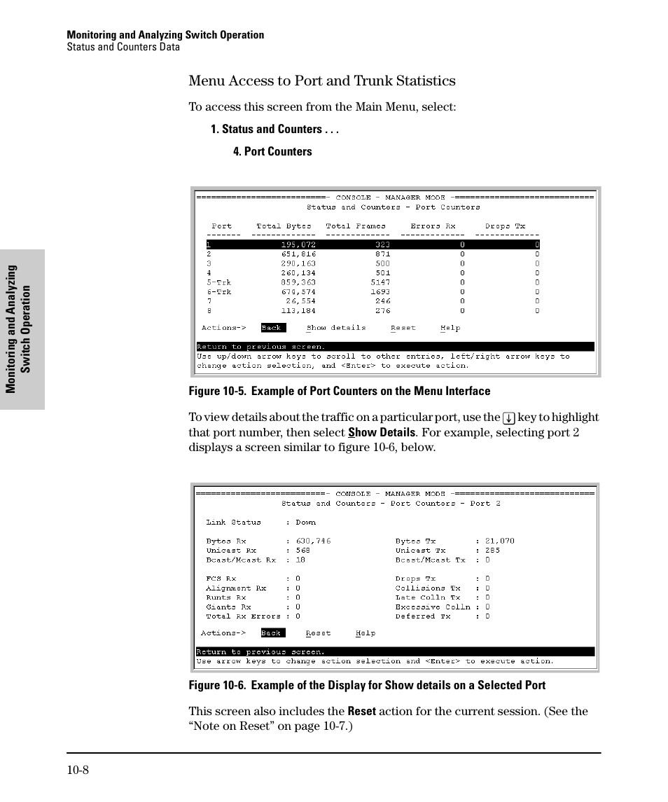Menu access to port and trunk statistics, Menu access to port and trunk statistics -8 | SMC Networks SMC TigerStack II SMC6624M User Manual | Page 286 / 364