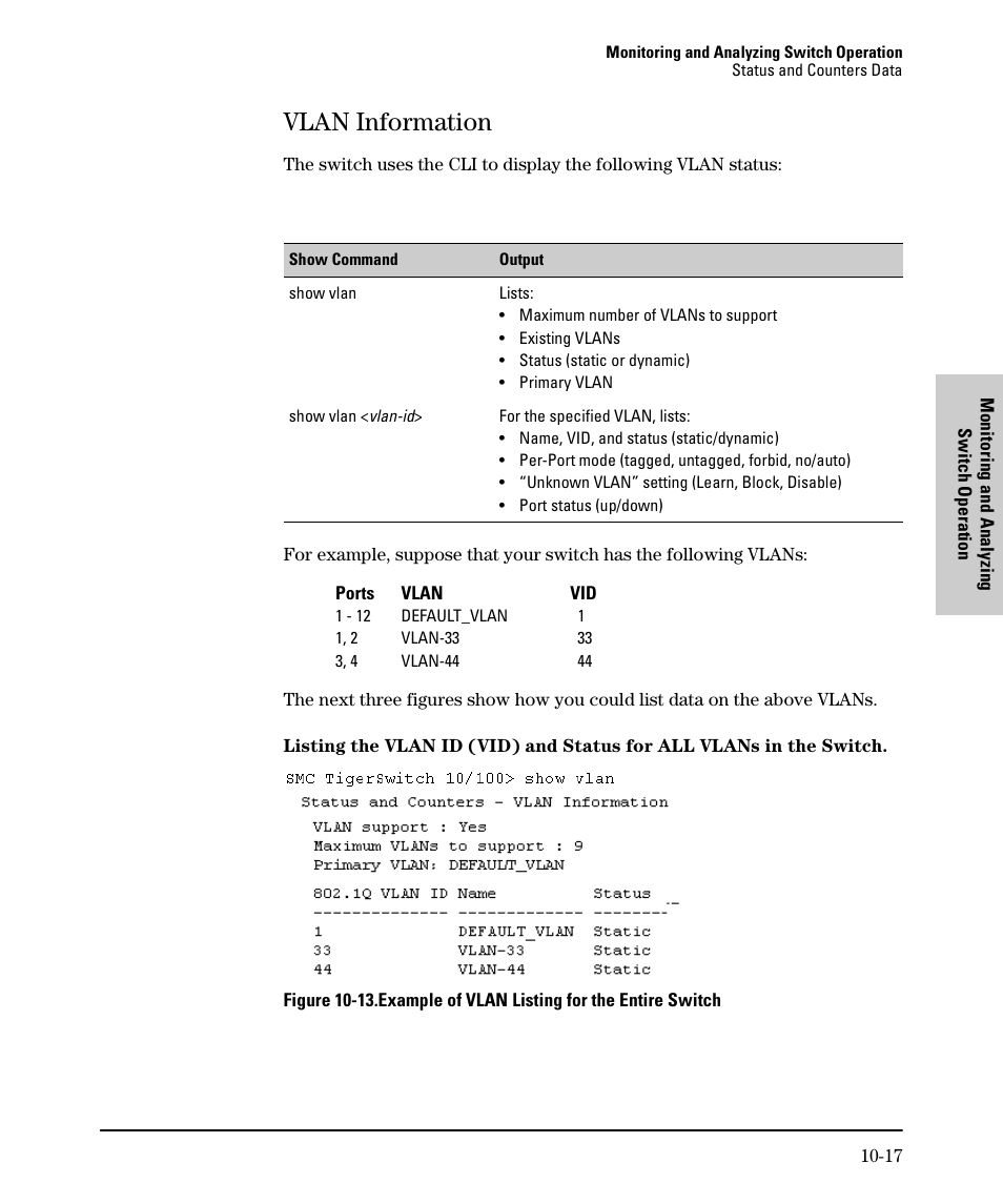 Vlan information, Vlan information -17 | SMC Networks SMC TigerStack II SMC6624M User Manual | Page 295 / 364