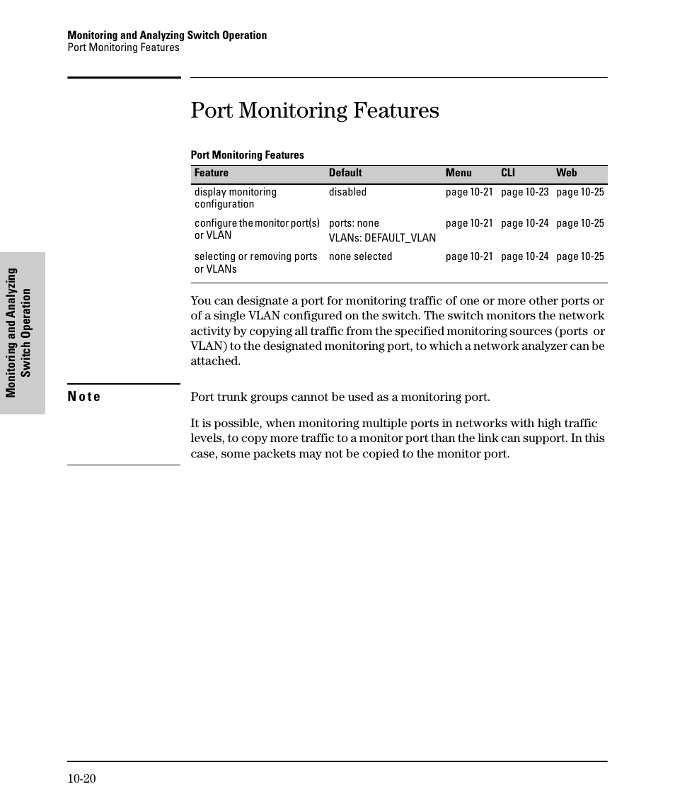 Port monitoring features | SMC Networks SMC TigerStack II SMC6624M User Manual | Page 298 / 364