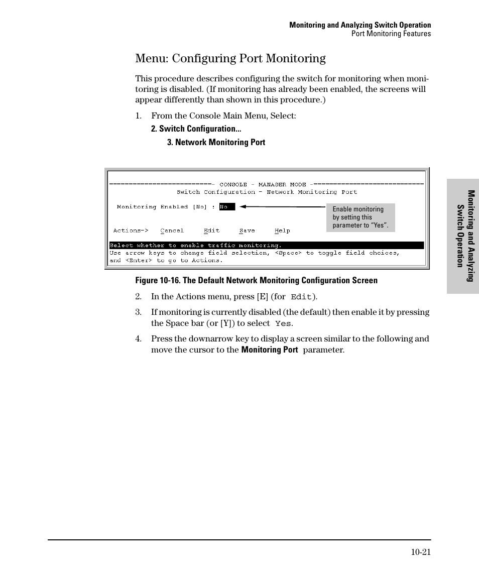 Menu: configuring port monitoring, Menu: configuring port monitoring -21 | SMC Networks SMC TigerStack II SMC6624M User Manual | Page 299 / 364