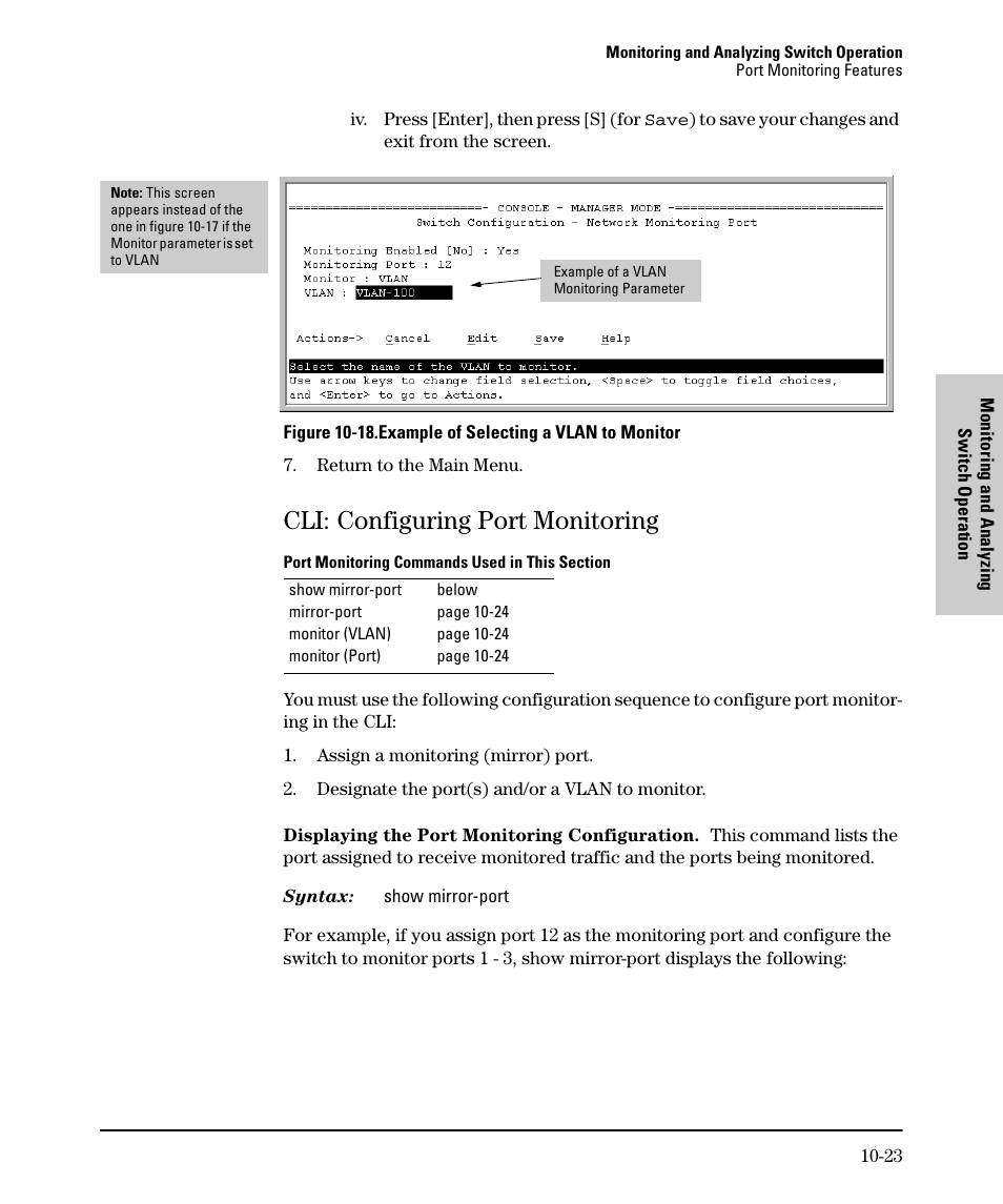 Cli: configuring port monitoring, Cli: configuring port monitoring -23 | SMC Networks SMC TigerStack II SMC6624M User Manual | Page 301 / 364