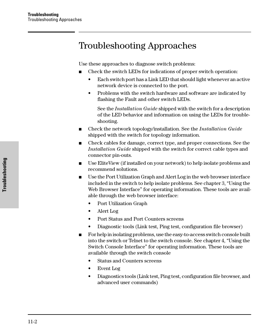 Troubleshooting approaches | SMC Networks SMC TigerStack II SMC6624M User Manual | Page 306 / 364