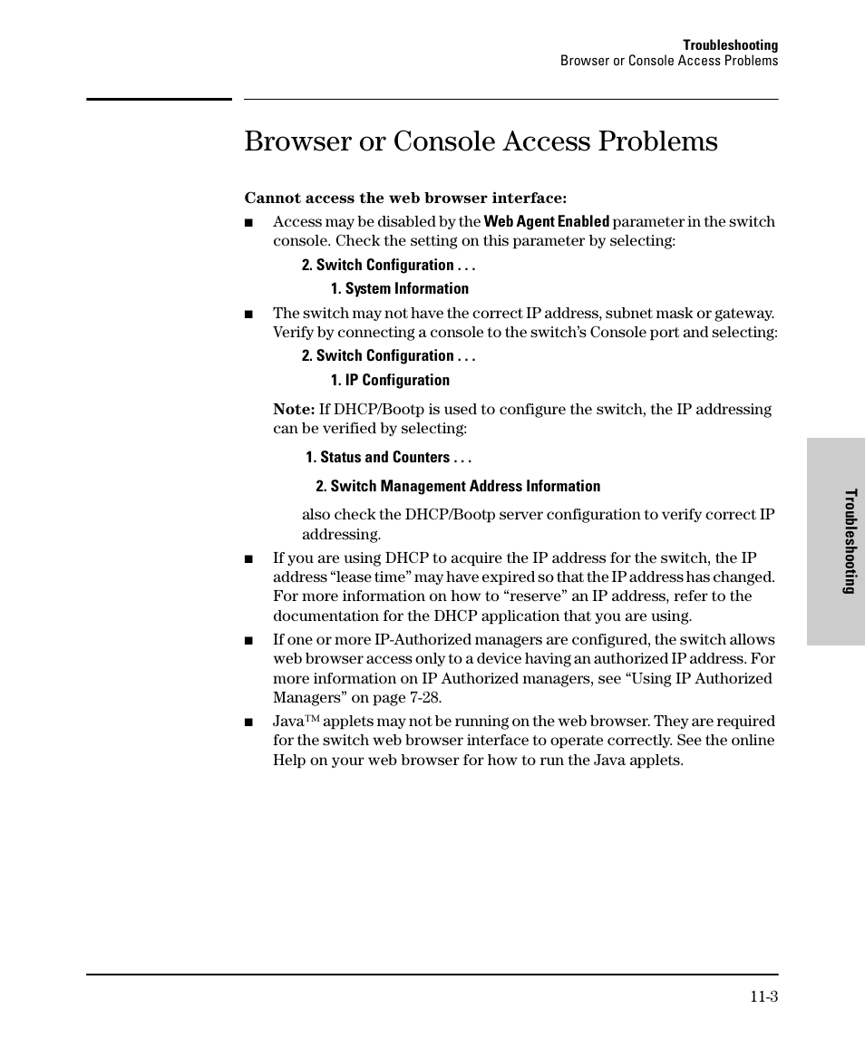 Browser or console access problems | SMC Networks SMC TigerStack II SMC6624M User Manual | Page 307 / 364