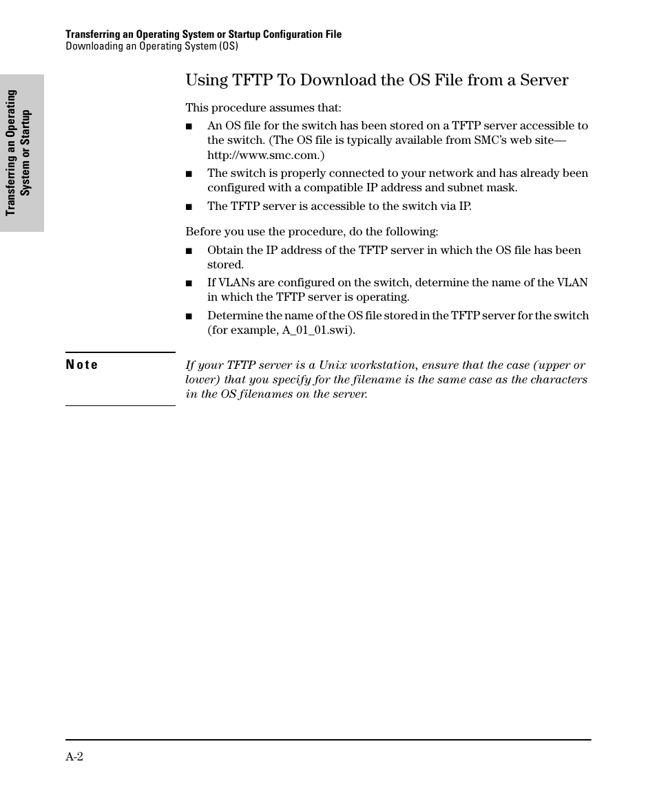 Using tftp to download the os file from a server | SMC Networks SMC TigerStack II SMC6624M User Manual | Page 326 / 364