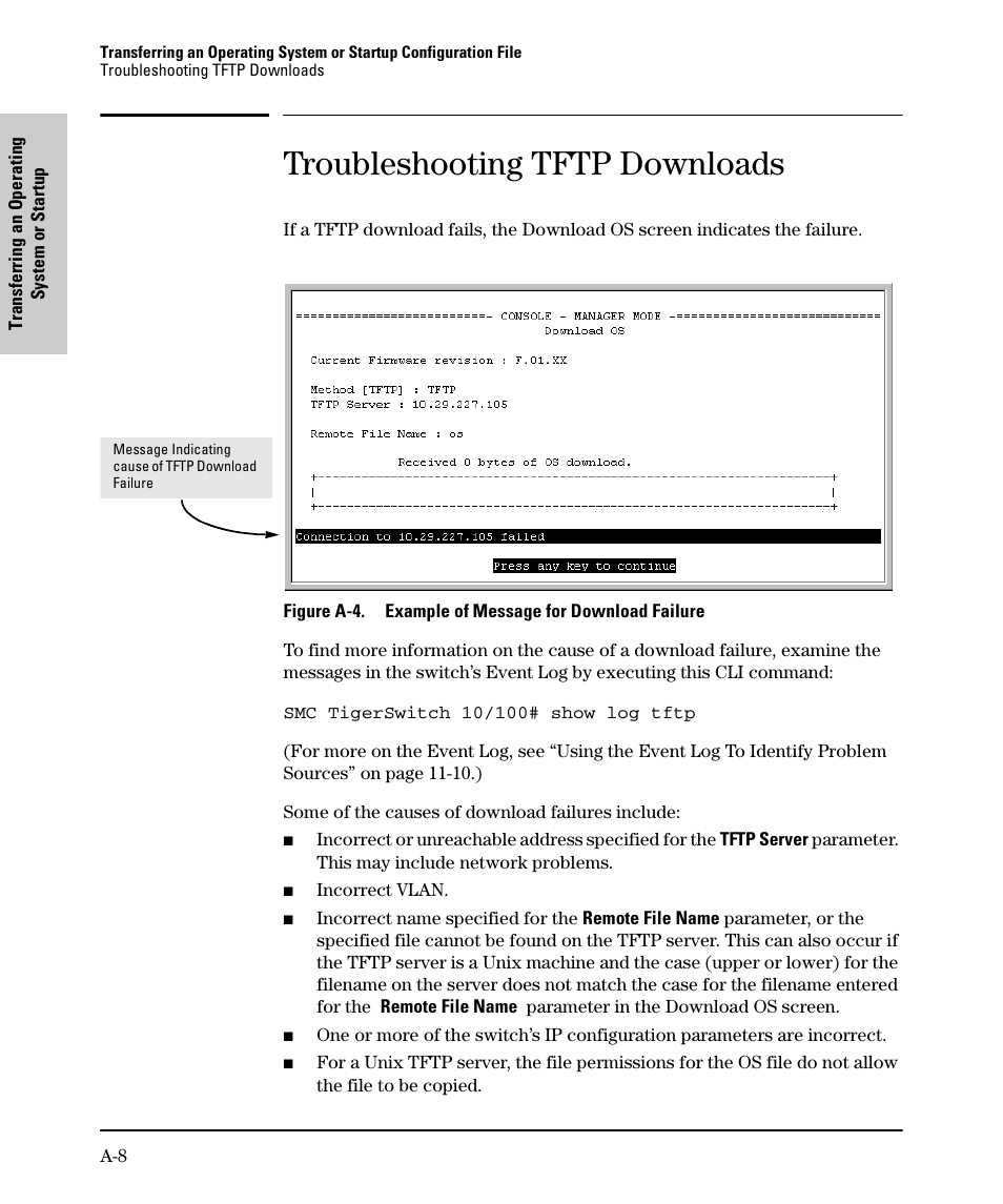 Troubleshooting tftp downloads | SMC Networks SMC TigerStack II SMC6624M User Manual | Page 332 / 364