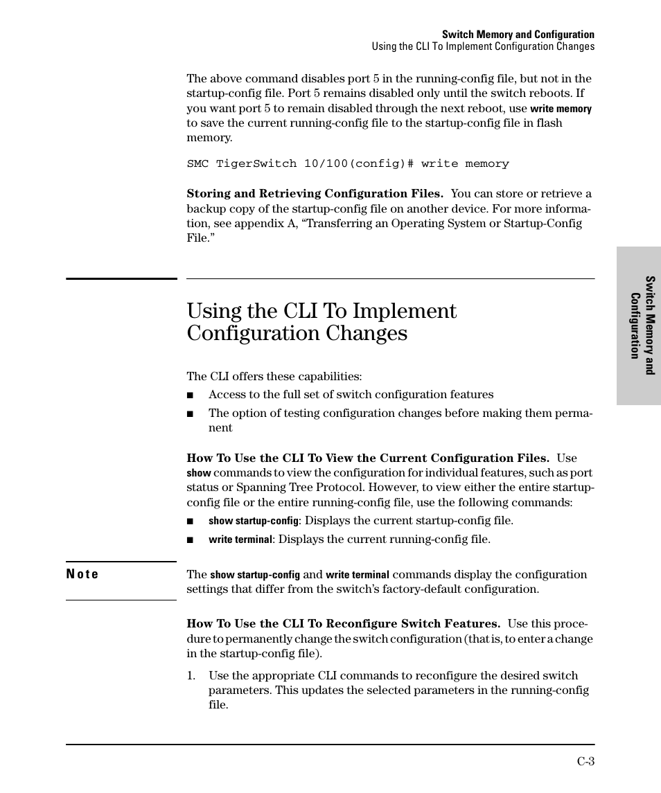 Using the cli to implement configuration changes | SMC Networks SMC TigerStack II SMC6624M User Manual | Page 343 / 364