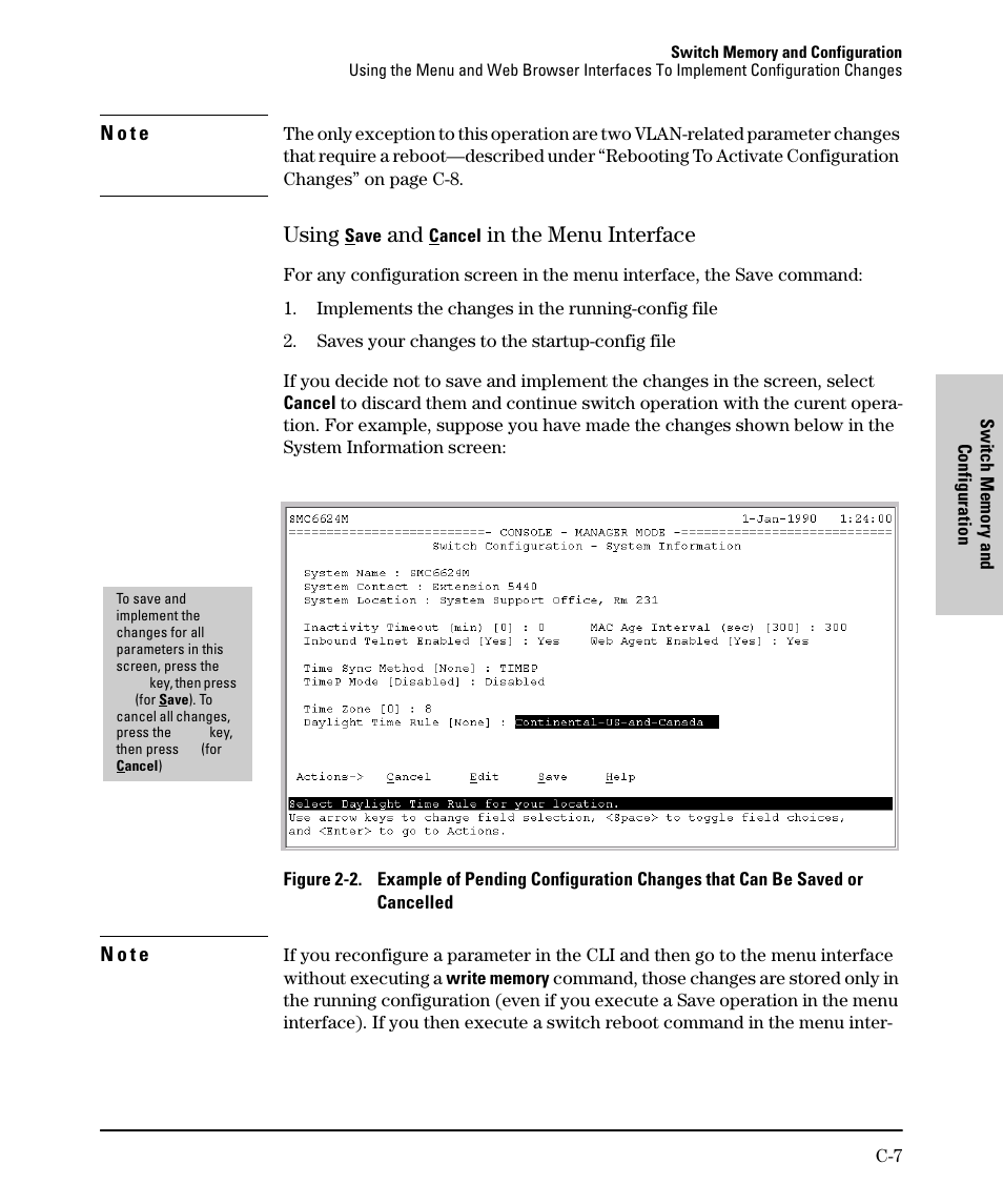 Using save and cancel in the menu interface, Using | SMC Networks SMC TigerStack II SMC6624M User Manual | Page 347 / 364