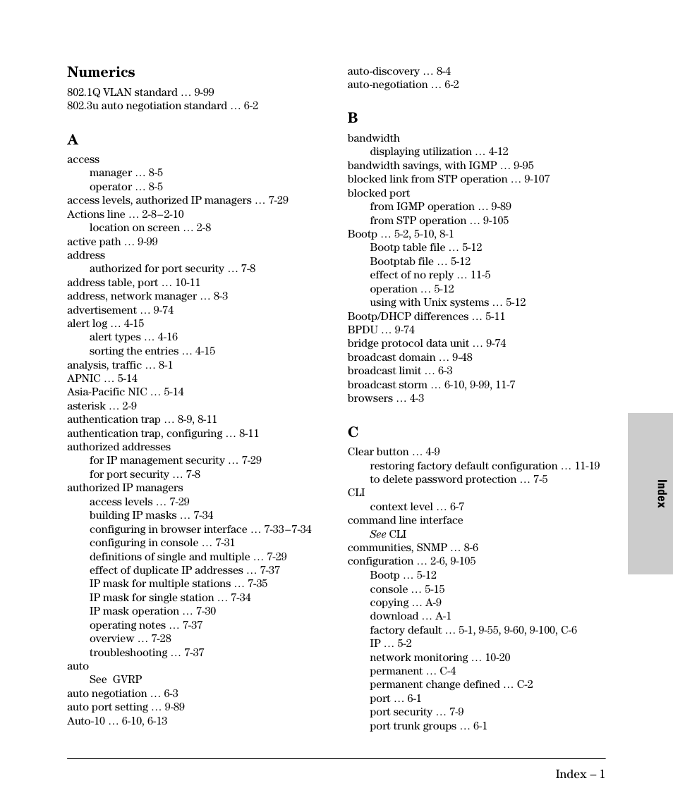 Numerics | SMC Networks SMC TigerStack II SMC6624M User Manual | Page 353 / 364