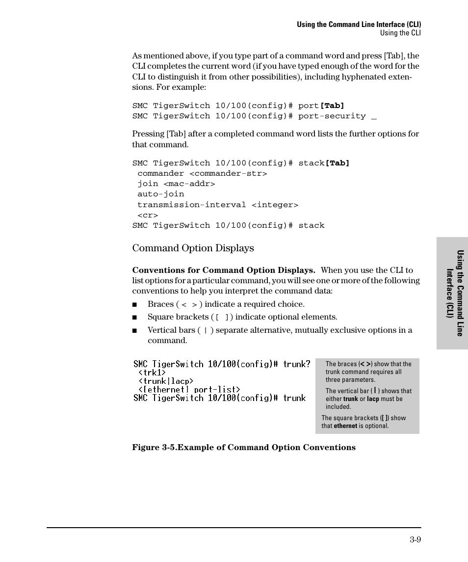 Command option displays, Command option displays -9 | SMC Networks SMC TigerStack II SMC6624M User Manual | Page 43 / 364