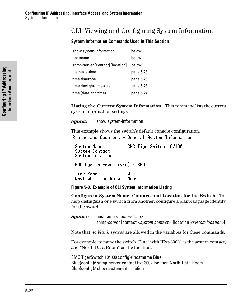 Cli: viewing and configuring system information | SMC Networks SMC TigerStack II SMC6624M User Manual | Page 90 / 364