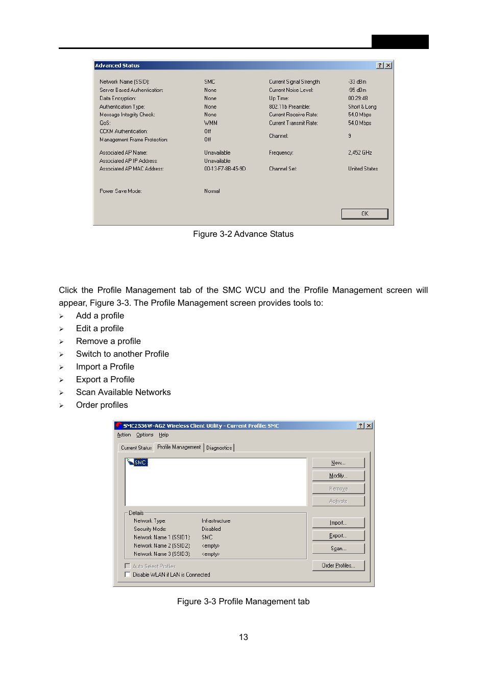 2 profile management, Profile management | SMC Networks EliteConnect SMC2536W-AG2 User Manual | Page 27 / 42