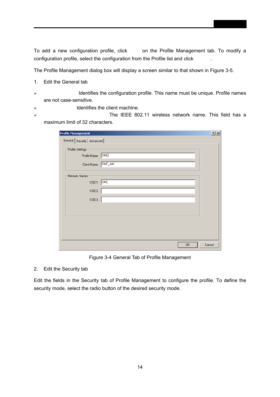 1 add or modify a configuration profile, Add or modify a configuration profile | SMC Networks EliteConnect SMC2536W-AG2 User Manual | Page 28 / 42