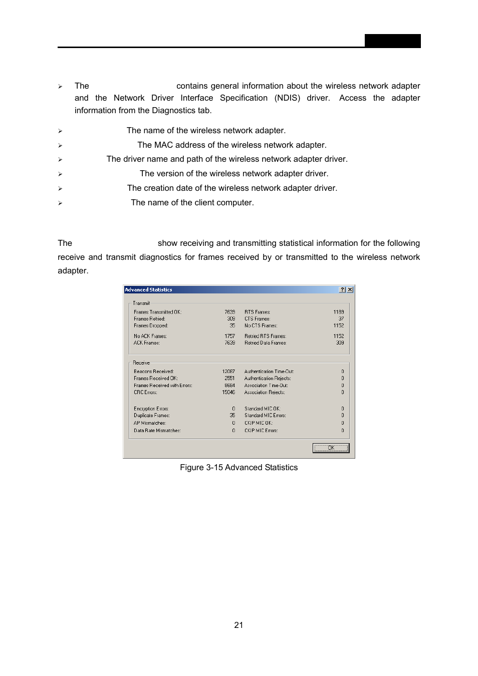 1 check driver information, Check driver information, Check receive and transmit statistical information | SMC Networks EliteConnect SMC2536W-AG2 User Manual | Page 35 / 42