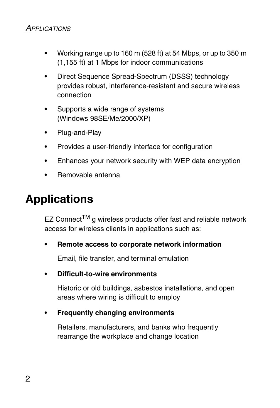 Applications | SMC Networks SMCWPCIT-G User Manual | Page 12 / 50