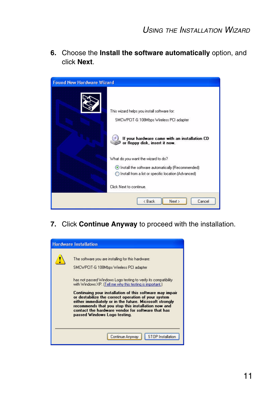 SMC Networks SMCWPCIT-G User Manual | Page 21 / 50