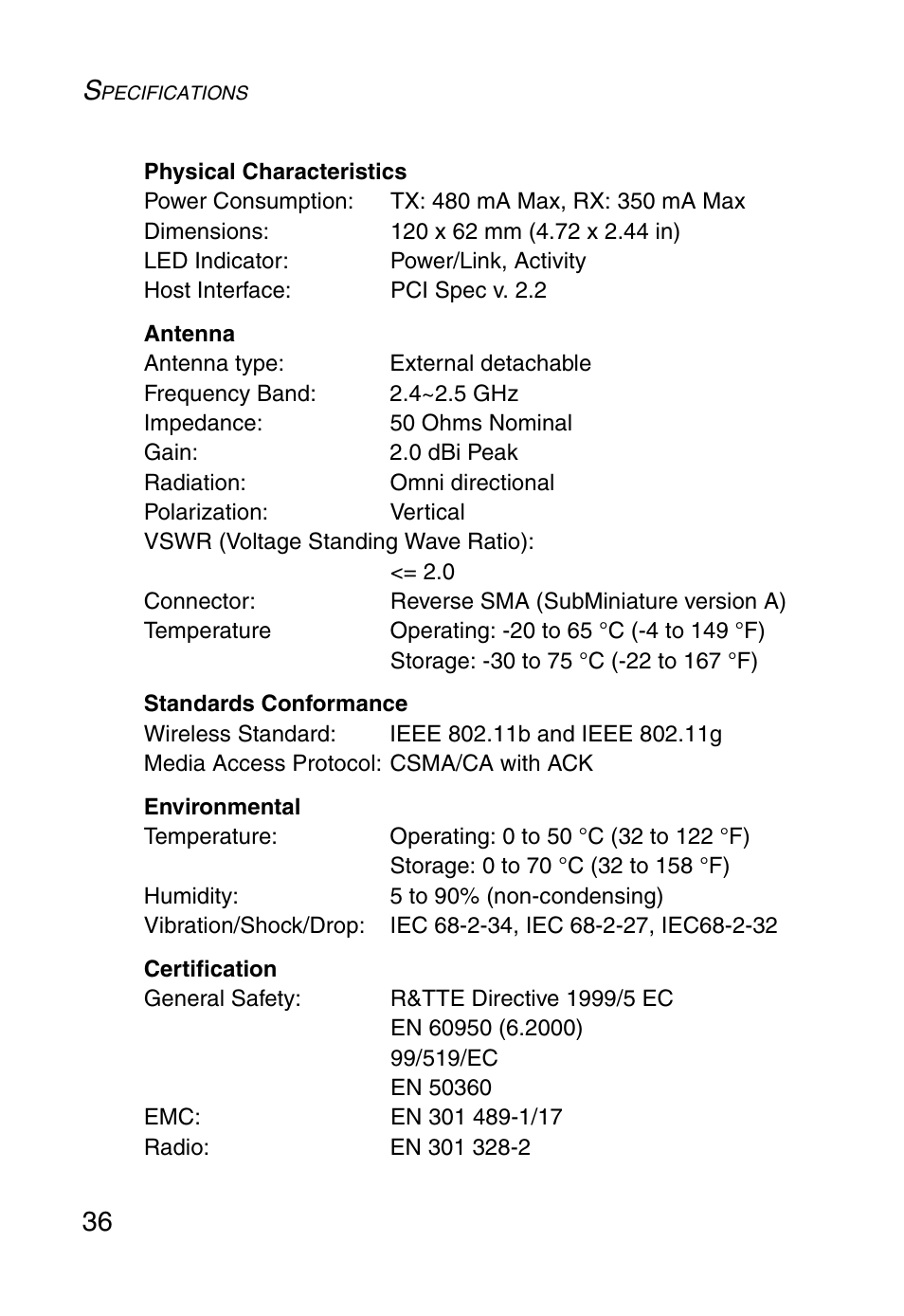 SMC Networks SMCWPCIT-G User Manual | Page 46 / 50