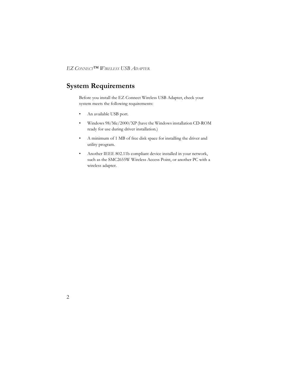 System requirements | SMC Networks SMC2664W User Manual | Page 12 / 60